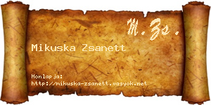 Mikuska Zsanett névjegykártya
